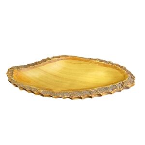 Carved Live Edge Wood Look Resin Trinkets, Keys, Catch-All Bowl 11"X5.25"X1.75"